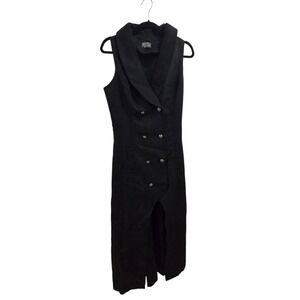 Hearts & Roses Black Brocade Gothic Steampunk Vest Gown Dress‎ USA 12 UK 16